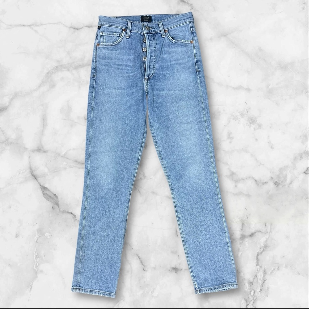 Citizens of Humanity Olivia‎ Crop High Rise Slim Jeans Renew Wash Blue Size 25 - Picture 2 of 12